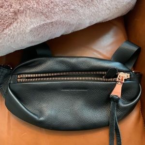aimee kestenberg bum bag- black and rose gold